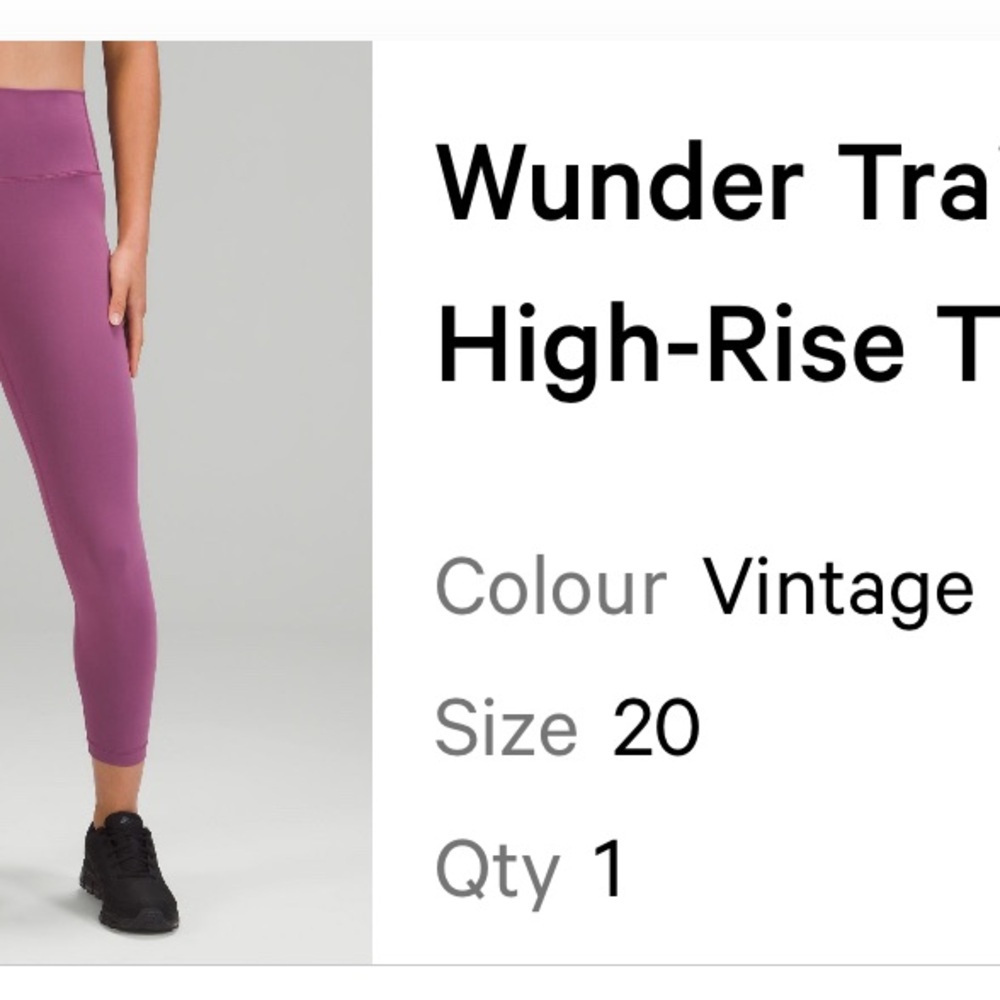 Lululemon Wunder train 25” leggings size 20